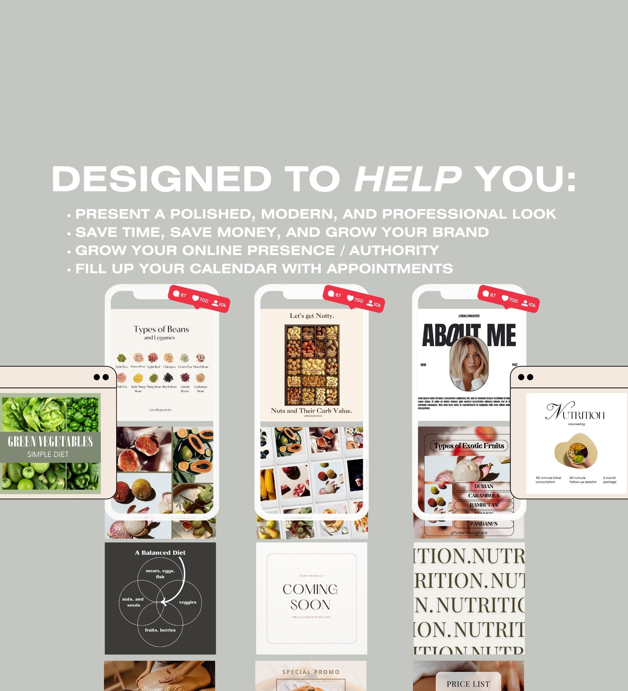 Nutritionist Instagram Posts | Digital Marketing | Health Coach | Dietician | Nutrition Coach Instagram | Health & Wellness Instagram Posts