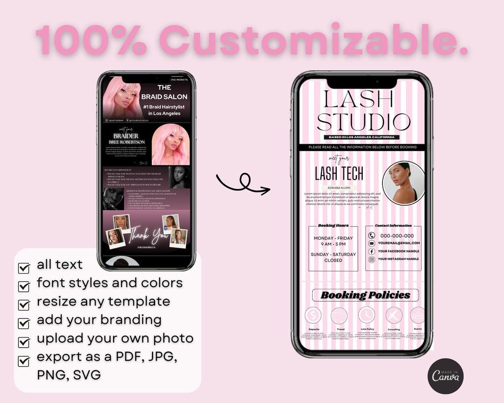 Acuity Scheduling Template for Braiders, Canva Website Banner