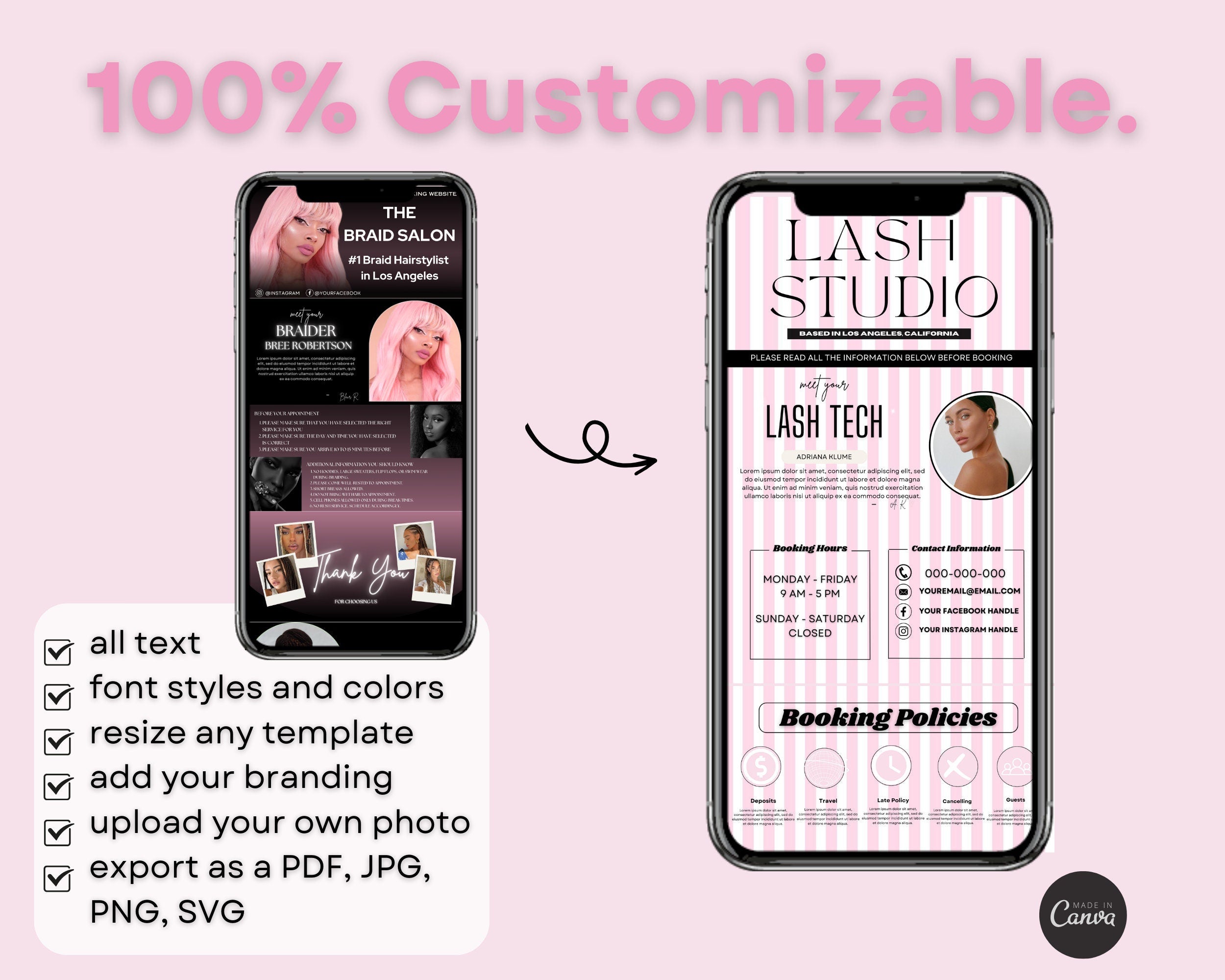 Acuity Scheduling Template for Braiders, Canva Website Banner