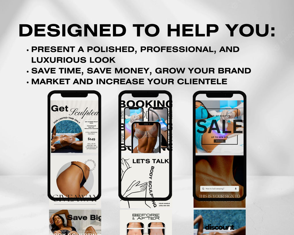 150 Body Sculpting Instagram Templates I Body Contouring Instagram I Medspa Templates I Instagram Bundle I CoolSculpting Instagram | MEDSPA