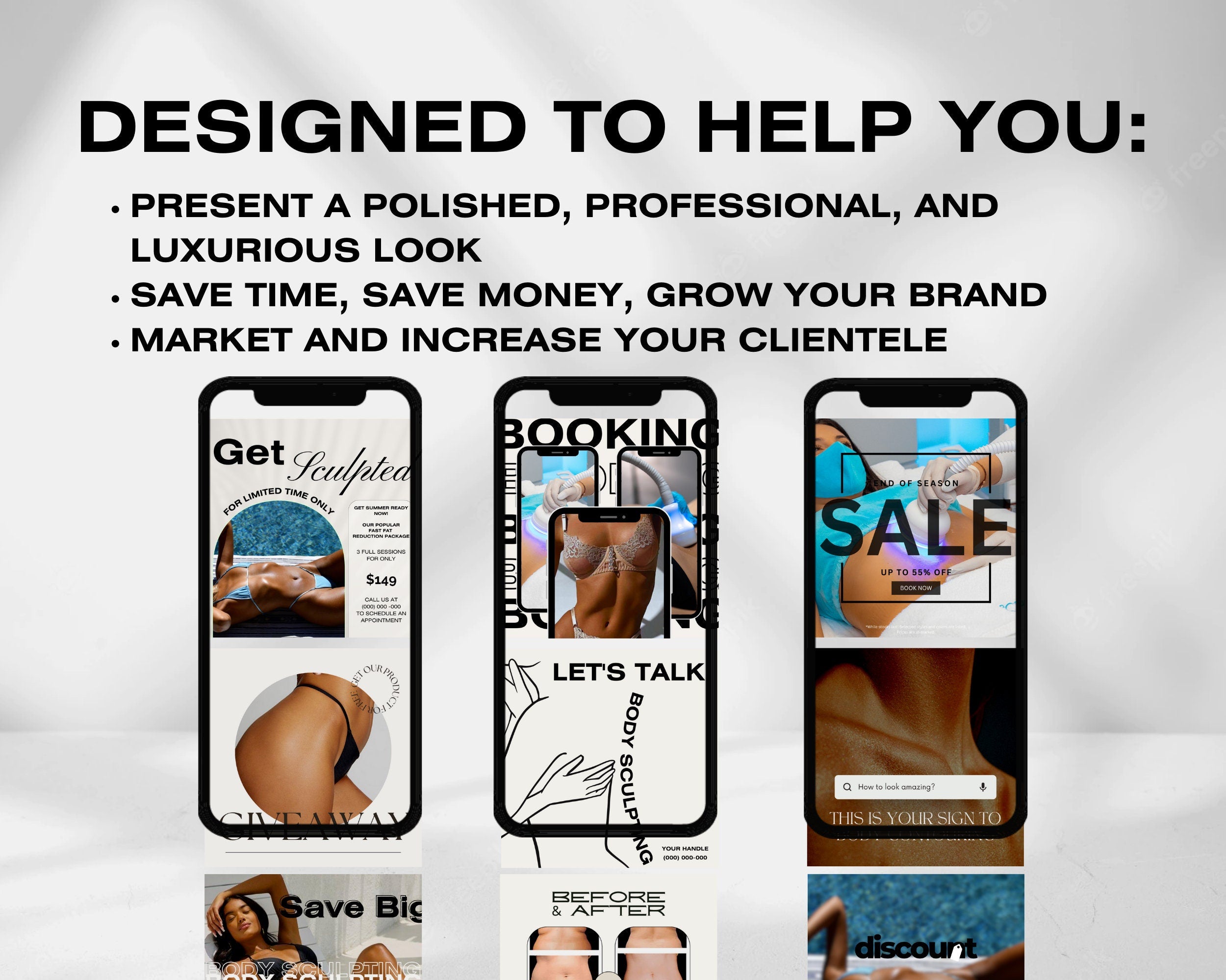150 Body Sculpting Instagram Templates I Body Contouring Instagram I Medspa Templates I Instagram Bundle I CoolSculpting Instagram | MEDSPA
