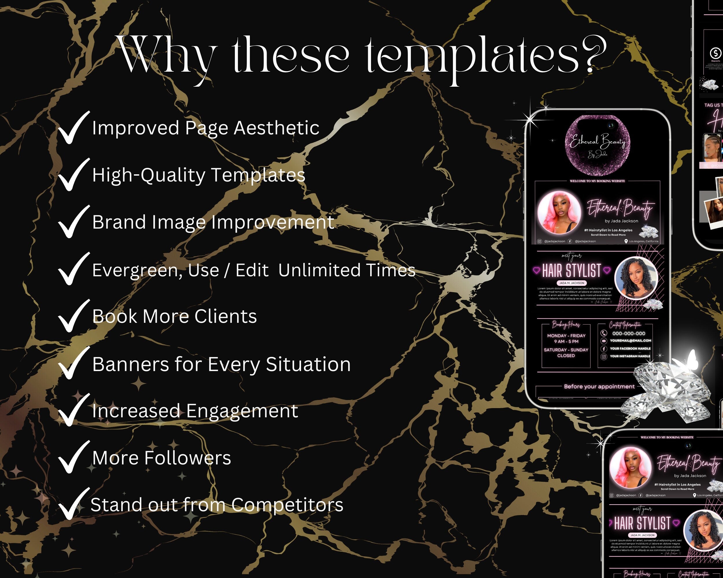 ETHEREAL BEAUTY Acuity Scheduling Template VOL. 2, Hair Acuity Website Template, Acuity Website Banner, Acuity Booking Template, Luxury Site