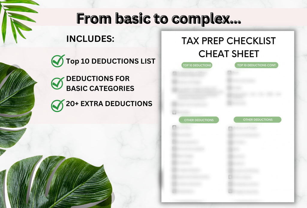 S Corporation Tax Prep Checklist, Printable Tracker (PDF)
