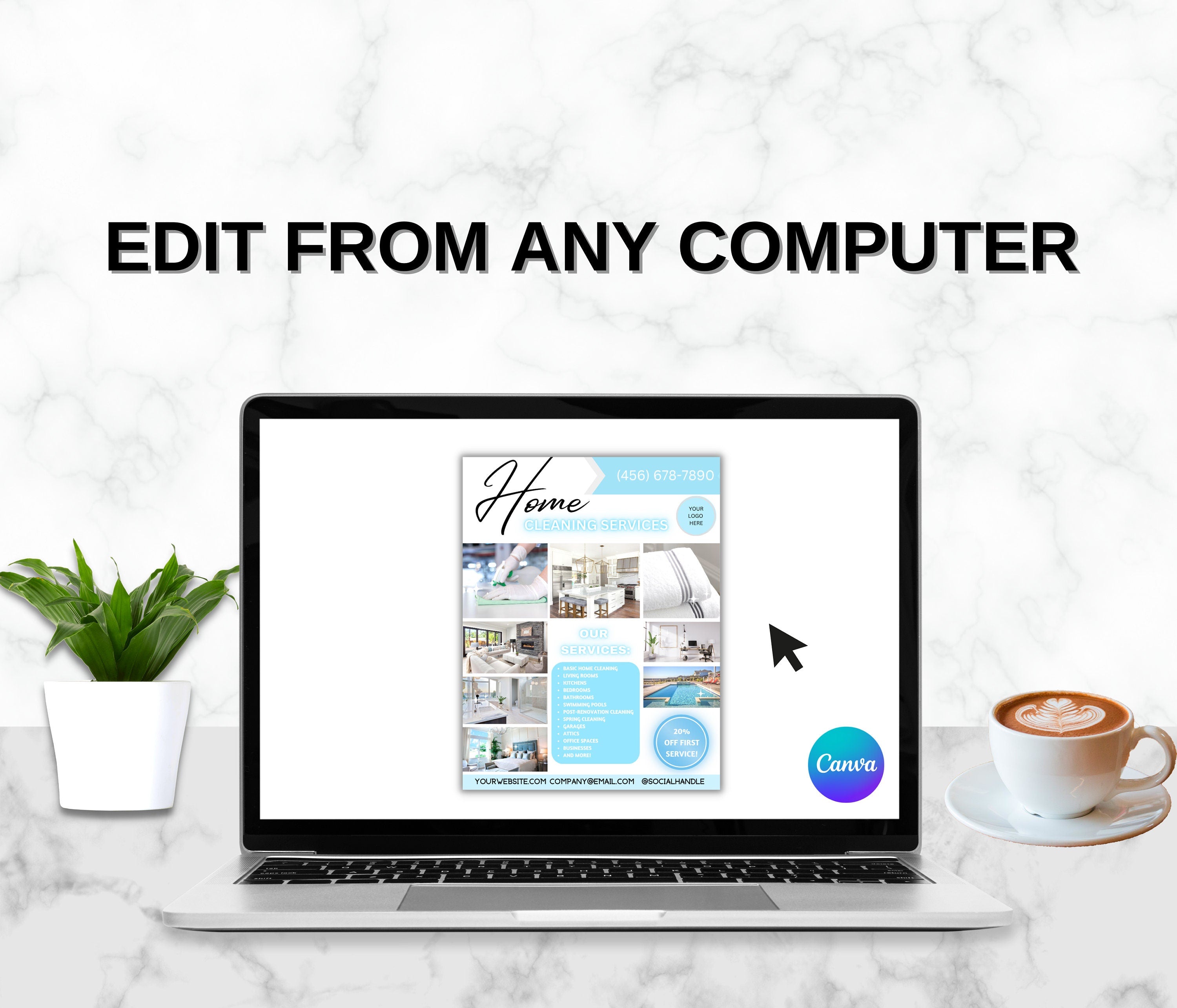 Cleaning Service Flyer, Housekeeping Business, Editable Canva Template