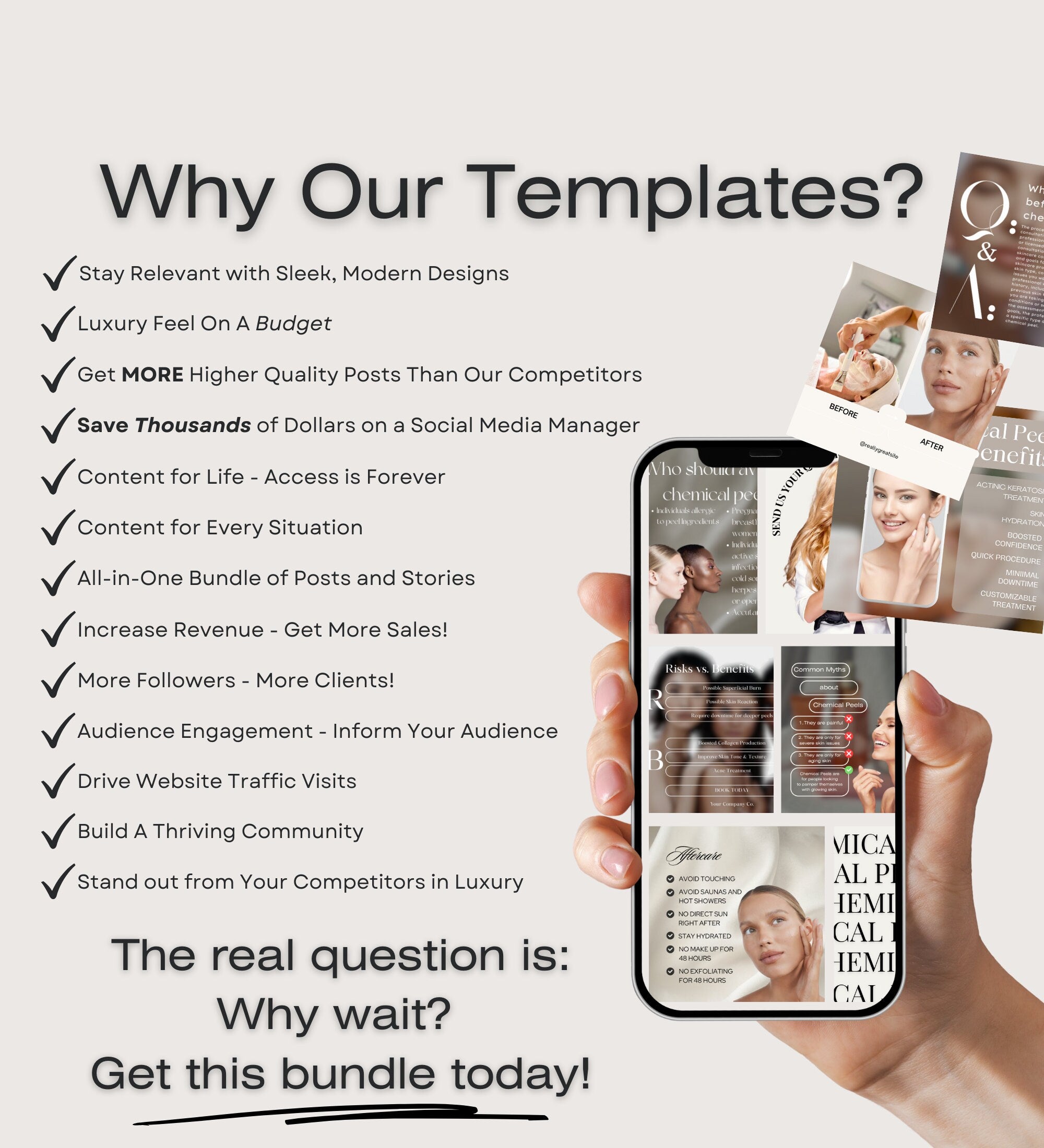 Chemical Peel Instagram Templates | Esthetician Instagram | Facial Treatment | Skincare Social Media | Skincare Instagram Templates | MEDSPA