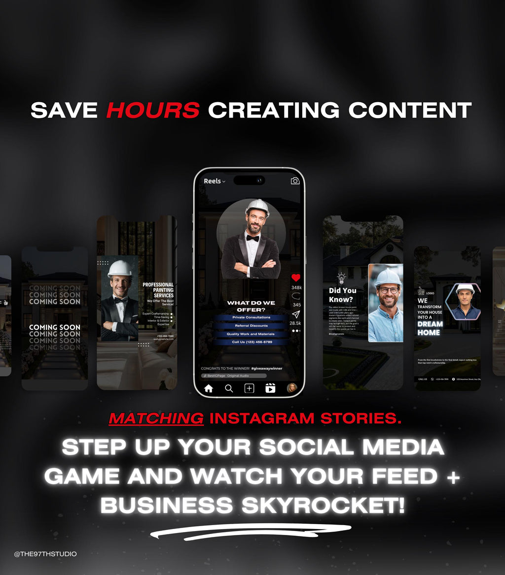 35+ PAINTING BUSINESS Templates for Social Media, Home Remodel Instagram Posts, Renovations, Drywall, Construction, Handy Man, Social Media