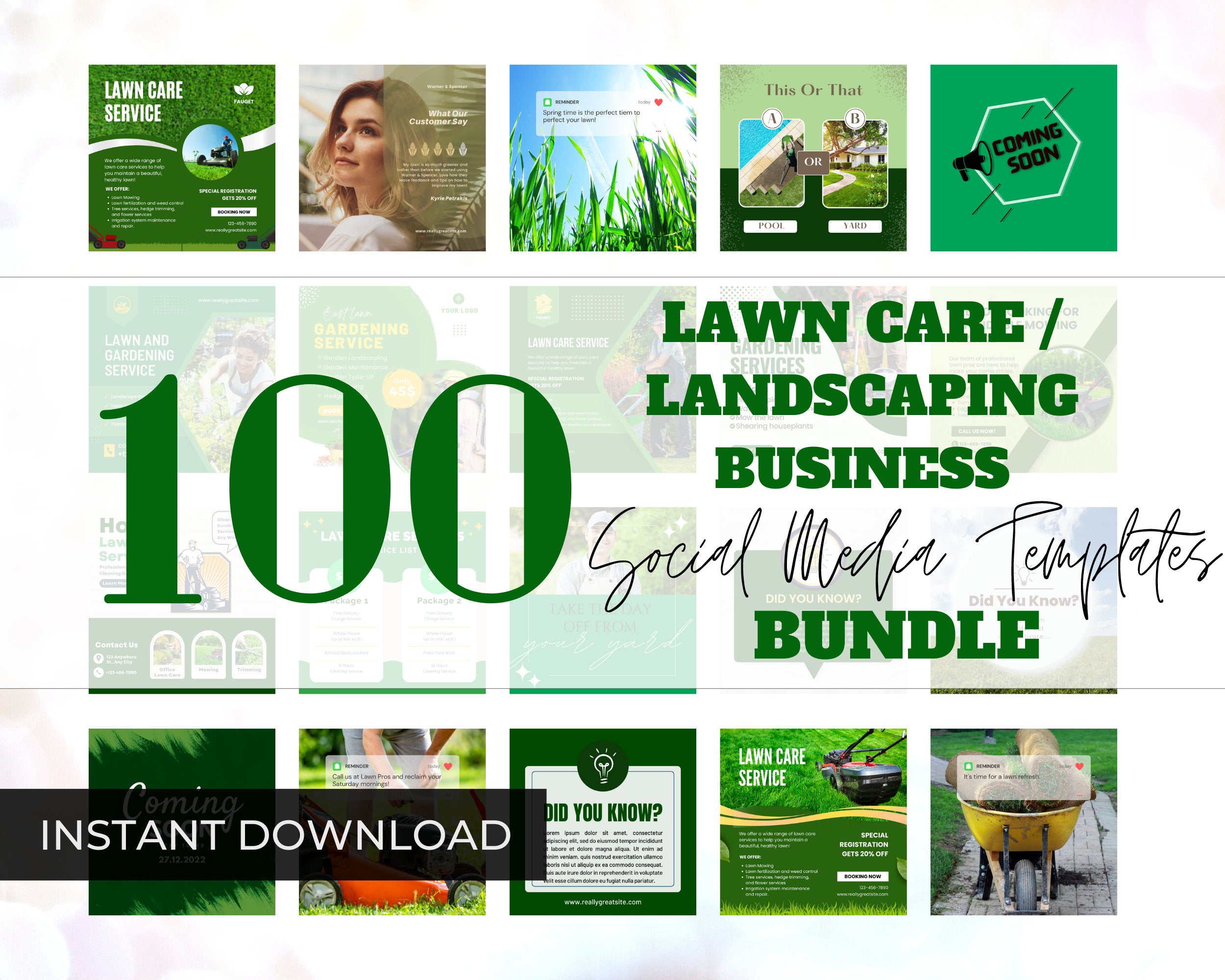 100+ Lawn Care Business Social Media TEMPLATES | Landscaper | Instagram Posts | Landscaper Social Media | Lawn Care Posts | Landscaping Post