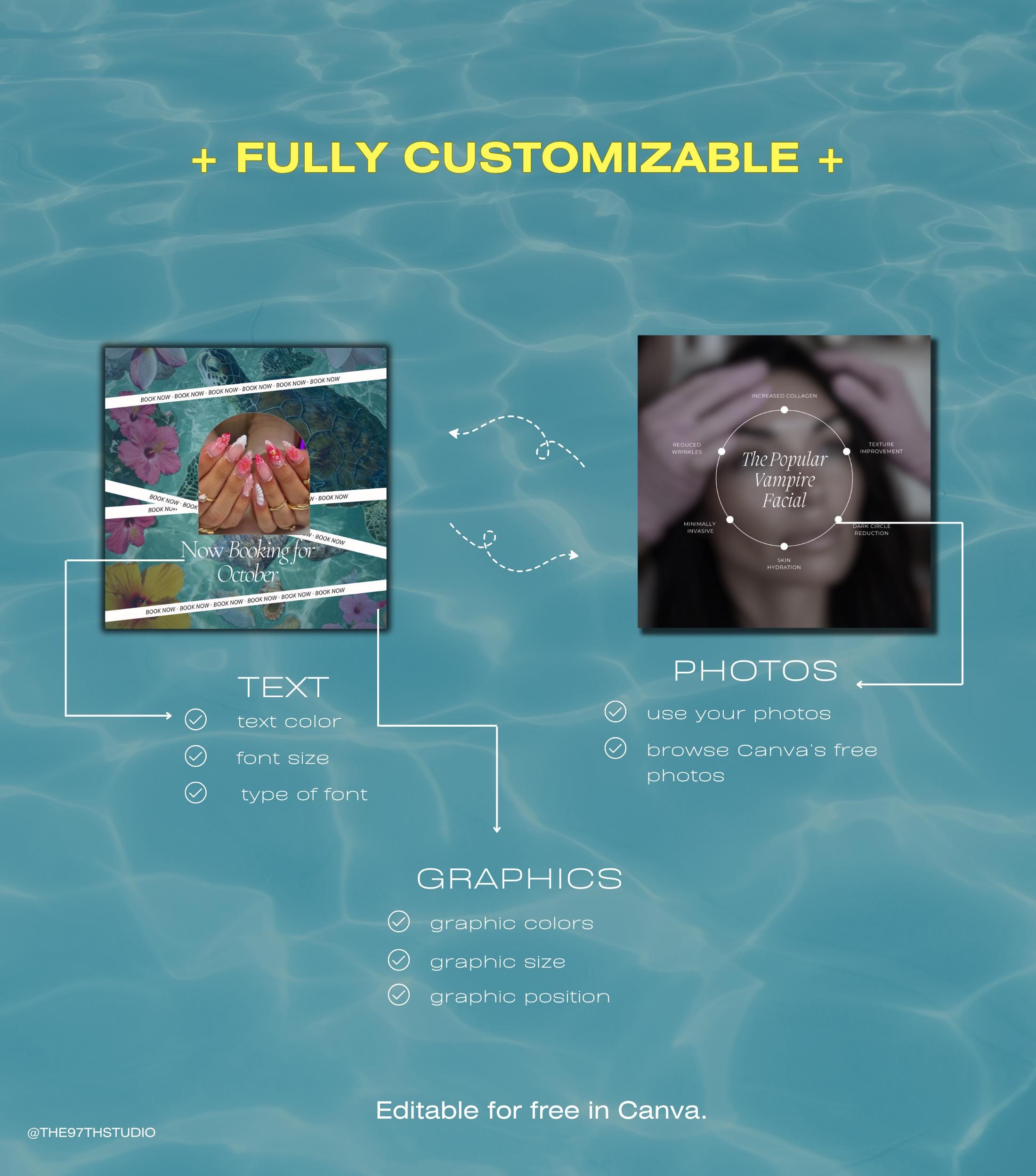 Nail Tech Instagram Templates | Nail Tech Instagram Posts | Nail Tech Instagram Posts | Summer Nails Social Media Posts | SUMMER EDITION
