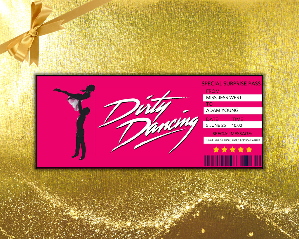 EDITABLE Dirty Dancing Broadway Surprise Ticket, Dirty Dancing Musical Collectible Theater Ticket, Musical Theatre Event Souvenir Ticket DIY