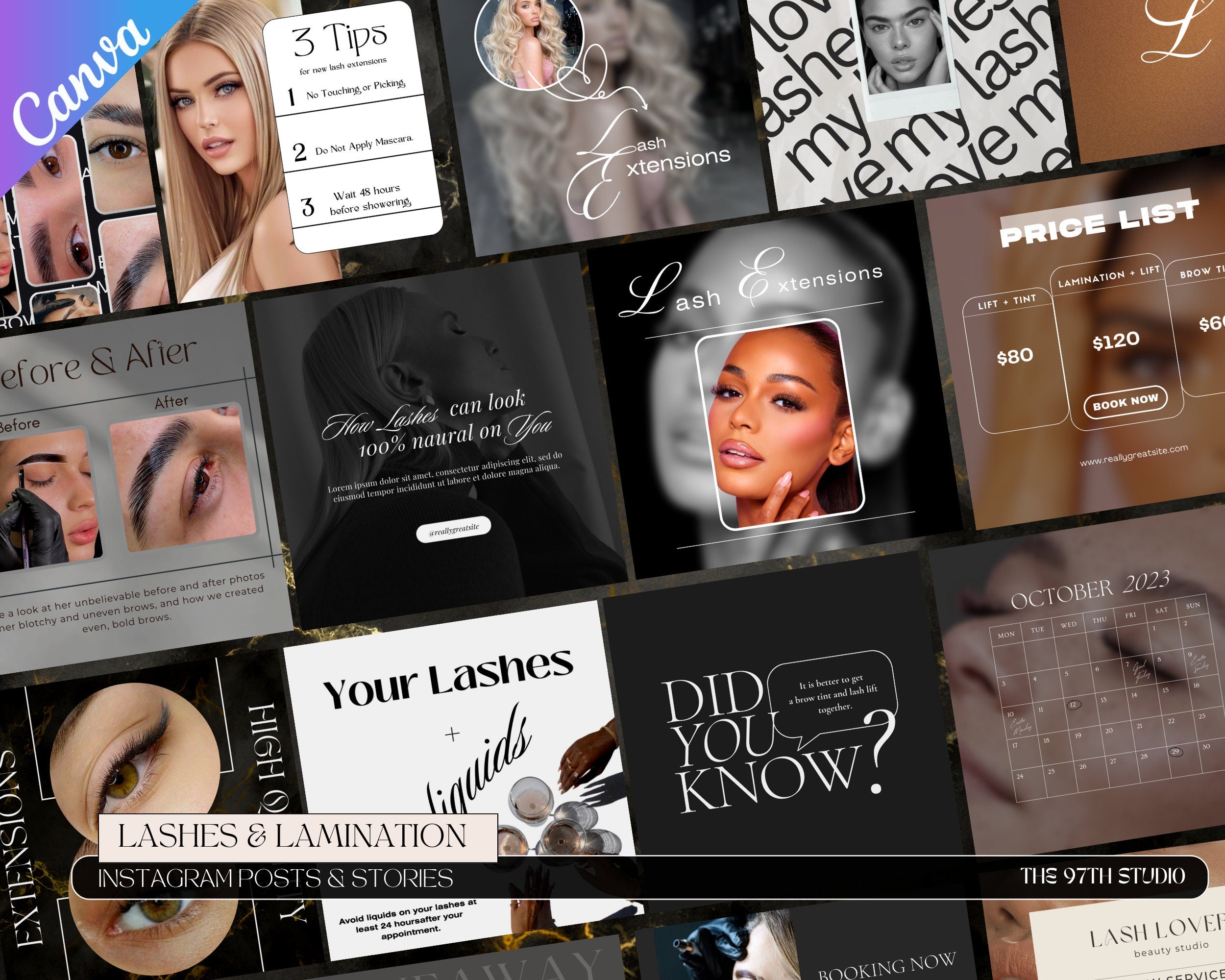 140 Lash Lift Instagram Templates, Brow Lamination Posts, Lash Tech Instagram Post, Lash Lamination Templates, Lash Tech Social Media Post