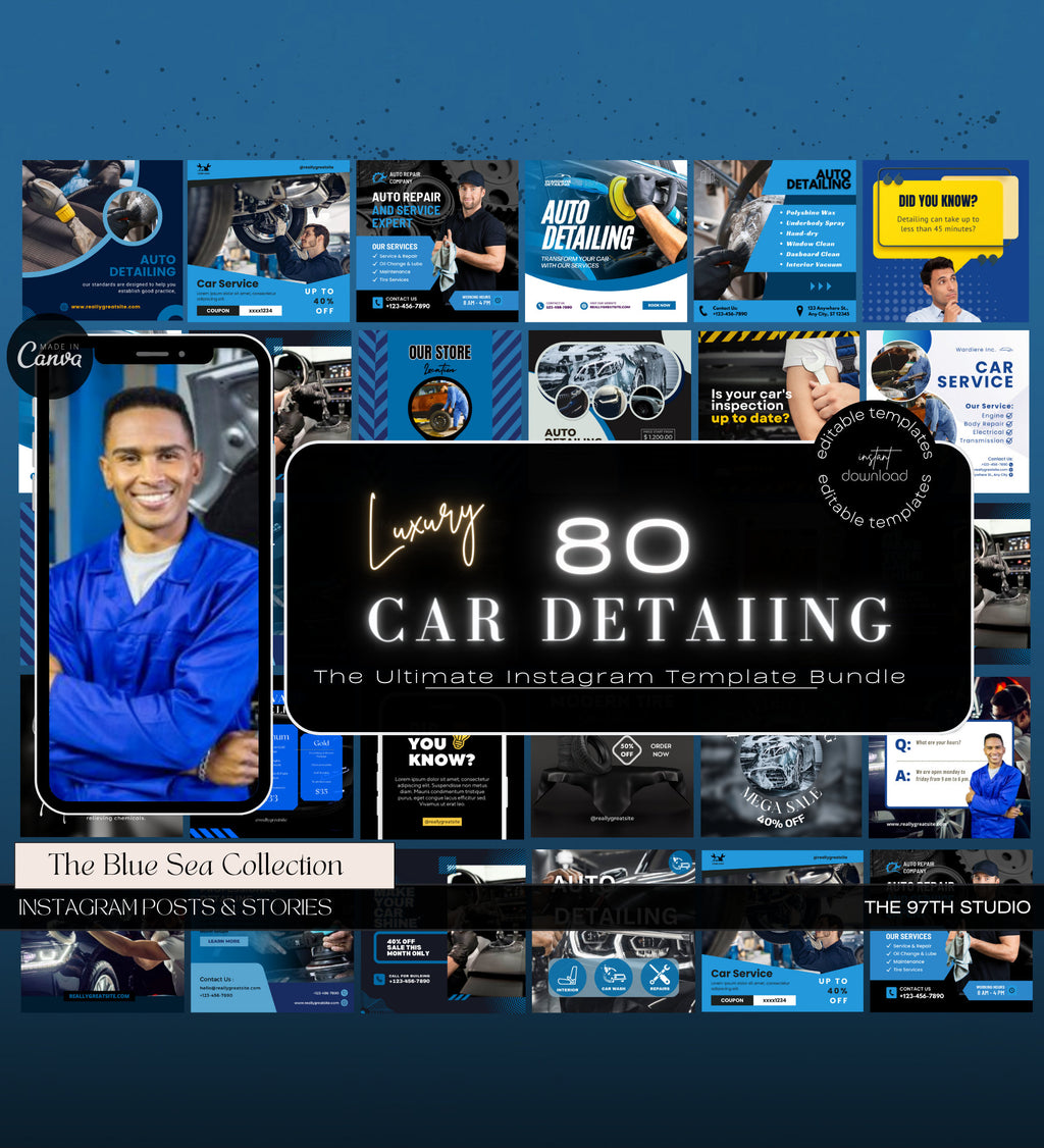 Auto Detailing Marketing | Auto Detailing Posts | Mechanic Social Media | Automotive | Auto Detailing Instagram Posts |Auto Repair Templates