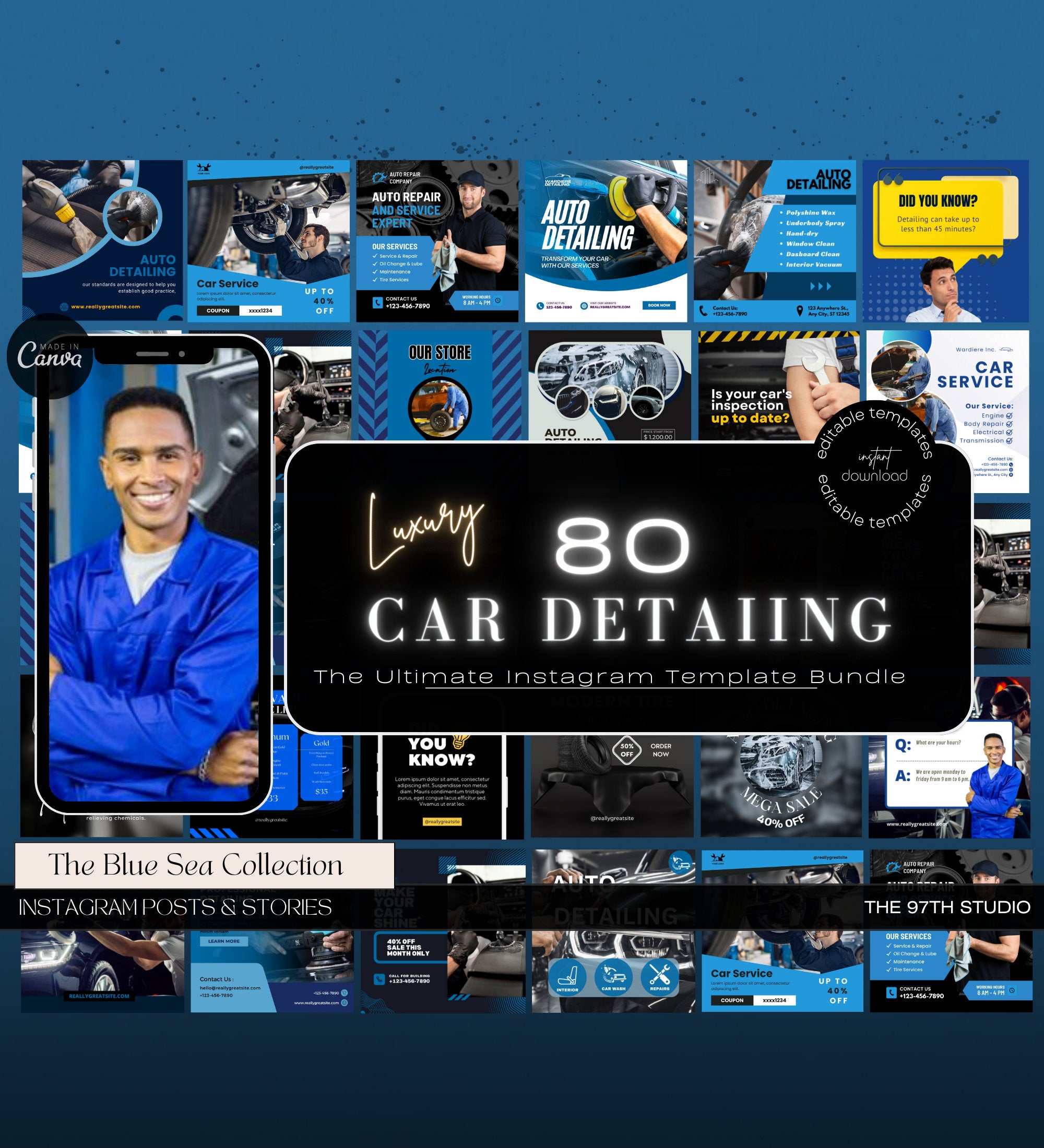Auto Detailing Marketing | Auto Detailing Posts | Mechanic Social Media | Automotive | Auto Detailing Instagram Posts |Auto Repair Templates