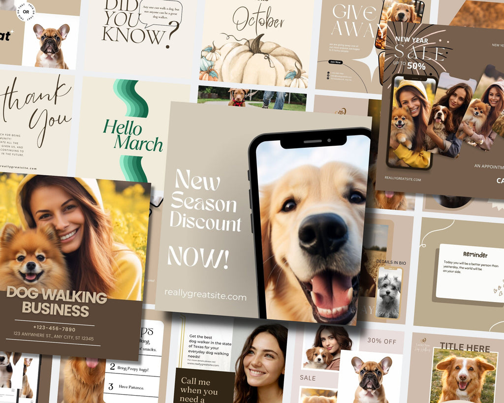 200 Dog Walking Instagram Template,Dog Walking Social Media, Dog Walking Business, Social Media Marketing,Dog Instagram Templates,Dog Walker