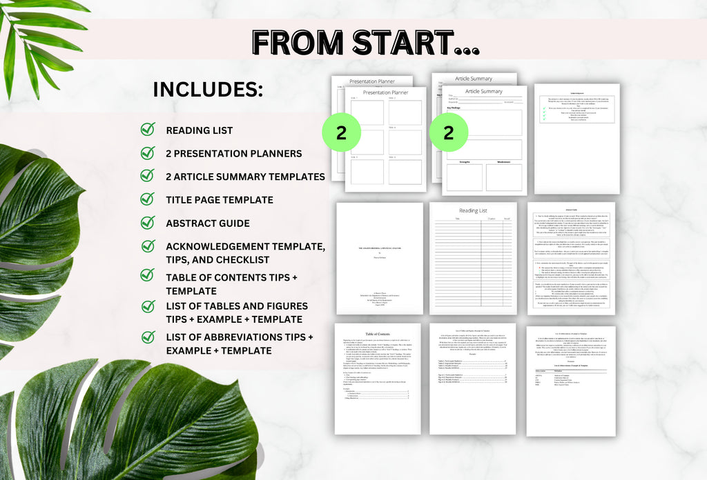 Dissertation Planner Printable | PhD Thesis Template (PDF)