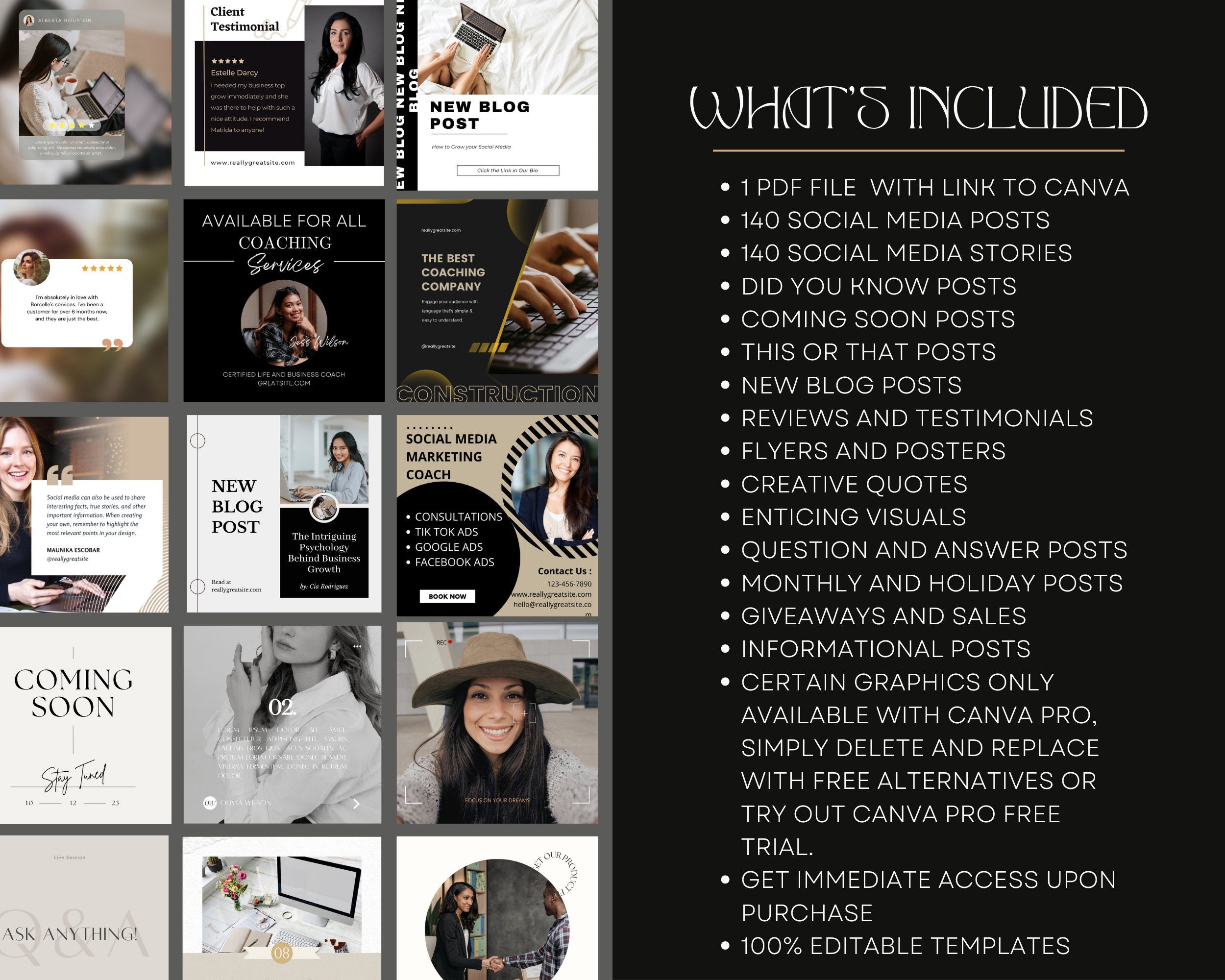 280 Coach Marketing Instagram Templates