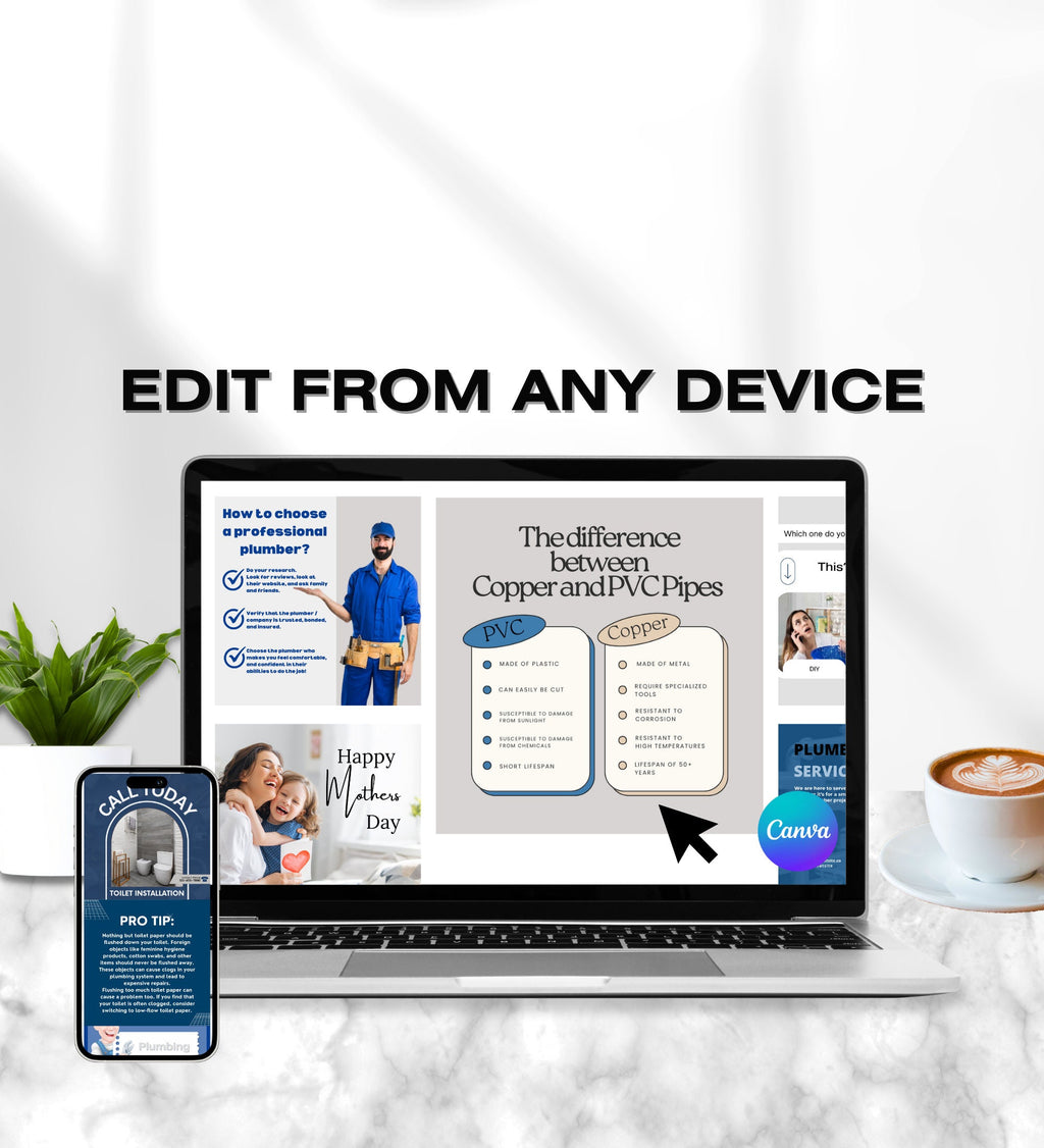 Plumbing Business Instagram Post Templates | Plumber Social Media| Plumbing Company | Social Media Marketing | Plumber Marketing | Plumbing