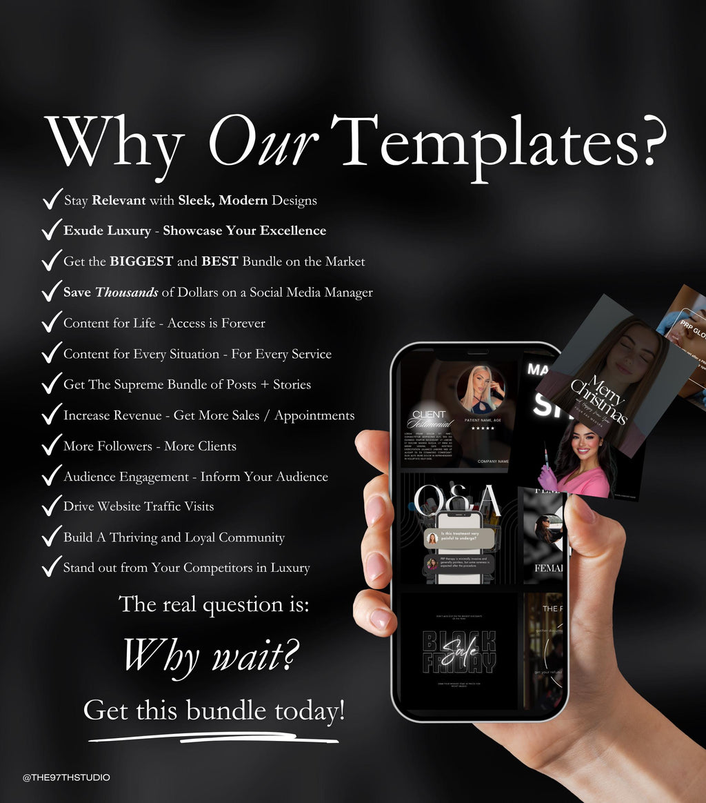 140 PRP Treatment Instagram Templates | PRP Treatment Instagram Posts | PRP Treatment Social Media | Medical Spa | Esthetician Instagram