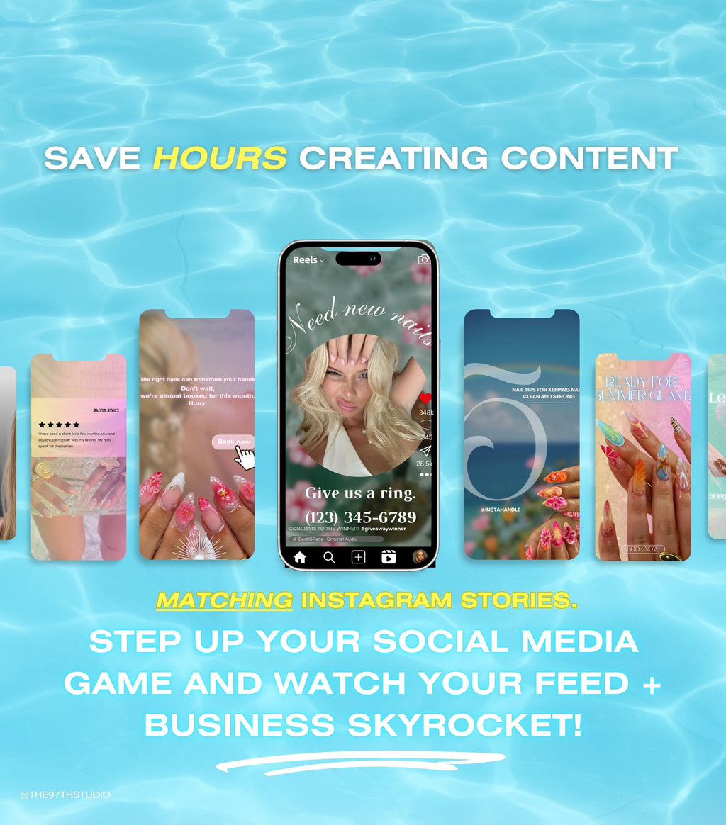 Nail Tech Instagram Templates | Nail Tech Instagram Posts | Nail Tech Instagram Posts | Summer Nails Social Media Posts | SUMMER EDITION