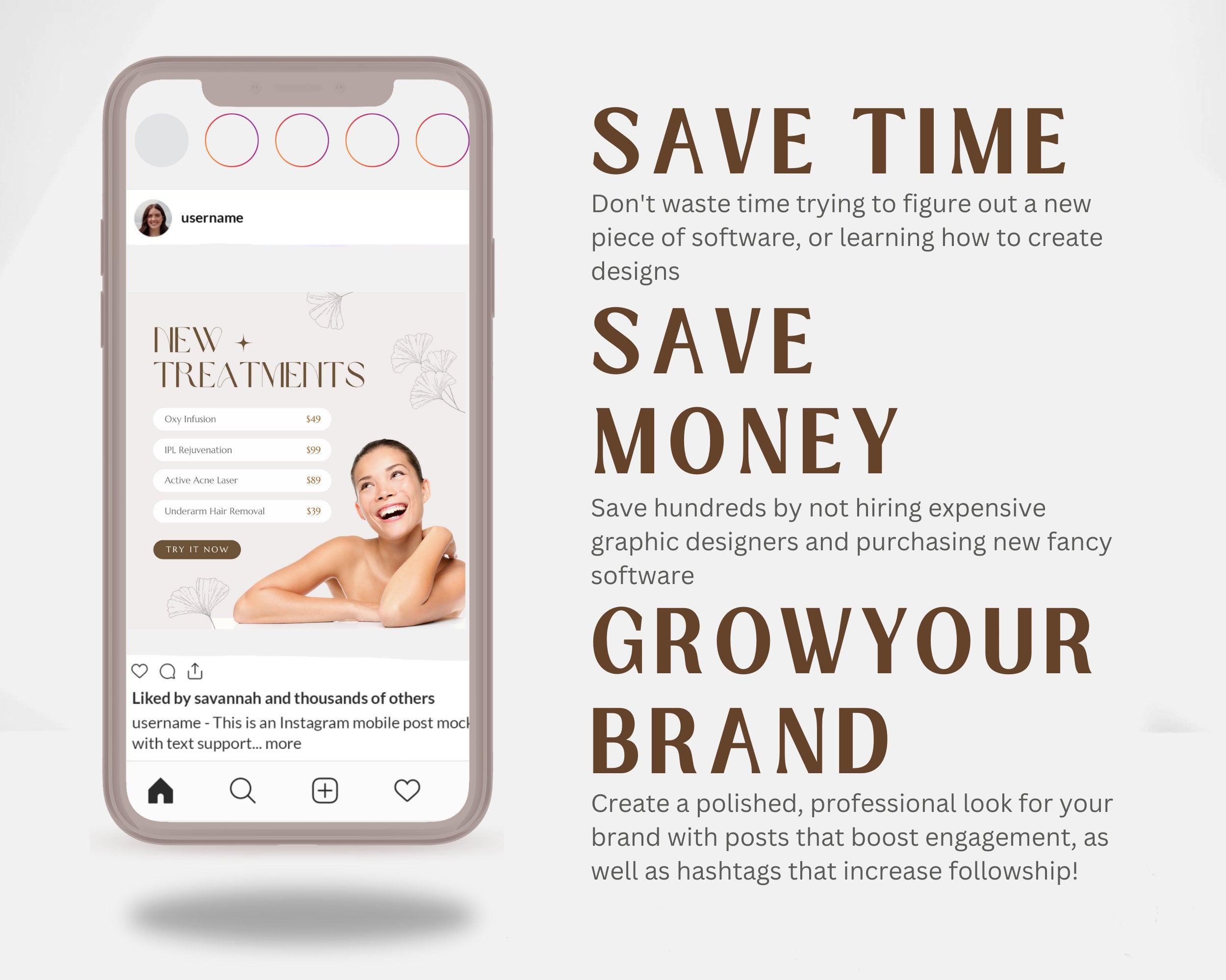 Laser Hair Removal Templates for Instagram | Laser Hair Removal post Social Media | Medspa Instagram Templates