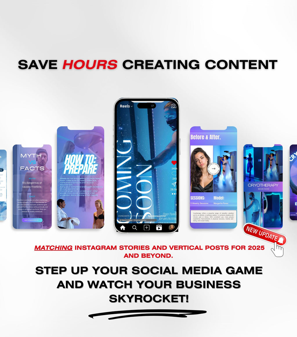Cryotherapy Instagram Templates | Cryotherapy Posts | Cryotherapy Flyer | Cryotherapy Business IG Posts | Social Media Marketing | Medspa