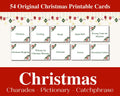 Christmas Charades, Pictionary, Catchphrase Game, 54 Printable Cards (Digital Download)