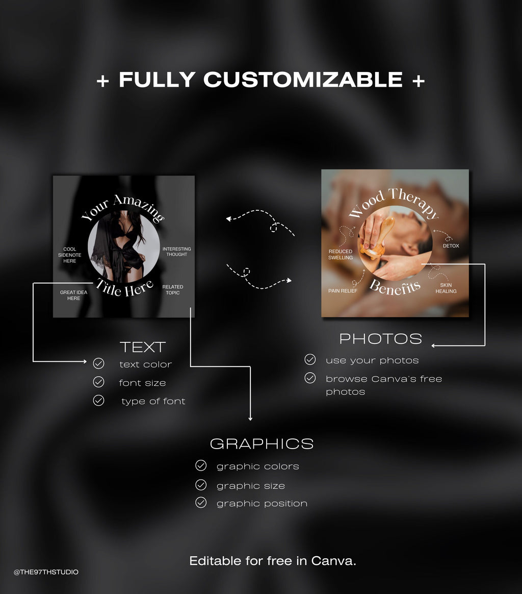 100 Wood Therapy Instagram Templates | Wood Therapy | Body Sculpting | Body Contouring | Body Contouring Instagram | Massage Therapist IG