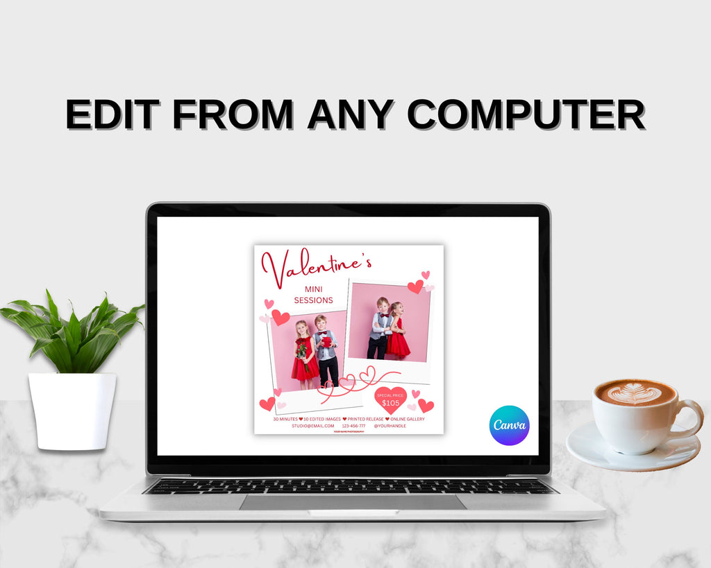 Valentine's Mini Session Photography Canva Template