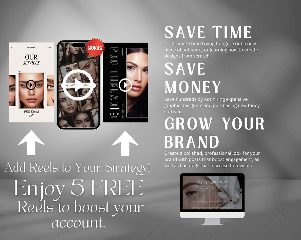 100 PDO Threads Instagram Templates | Nurse Injector Instagram | Facial Thread Lift Instagram | Medspa | Face Lift | Thread Lift | Luxury