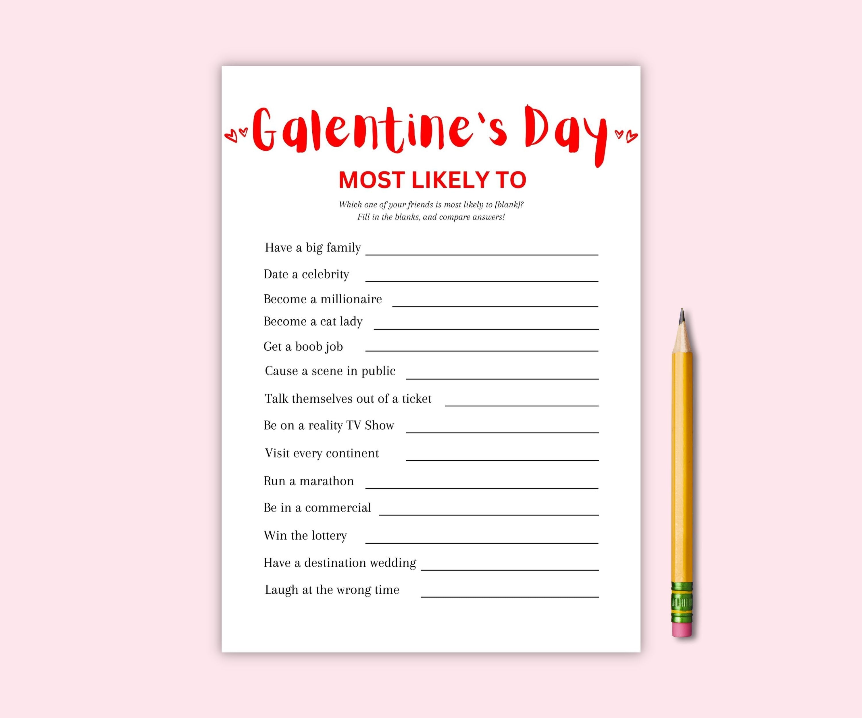 Galentine's Day Games Bundle, Printable Party Games (Digital Download)