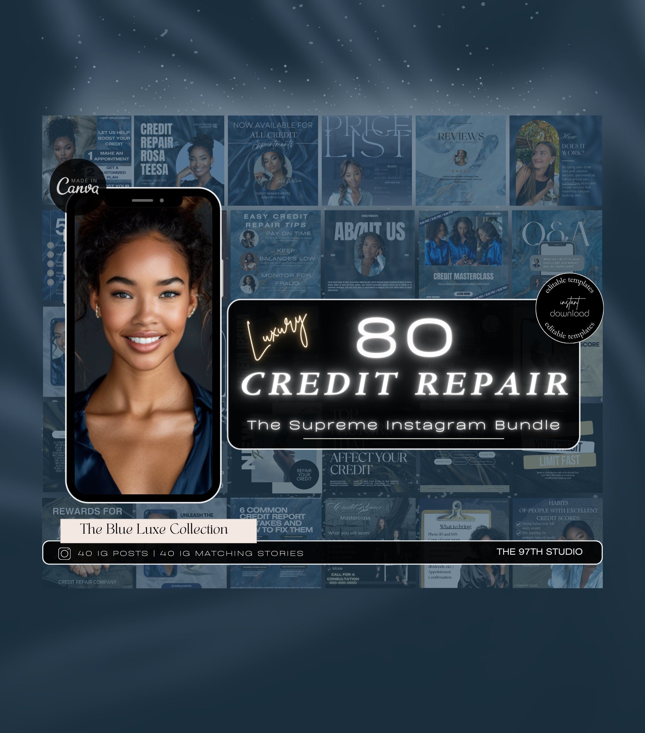 80 Credit Repair Instagram Templates | Credit Repair Posts | Credit Repair Flyer | Credit Repair Business IG Posts | Social Media Marketing