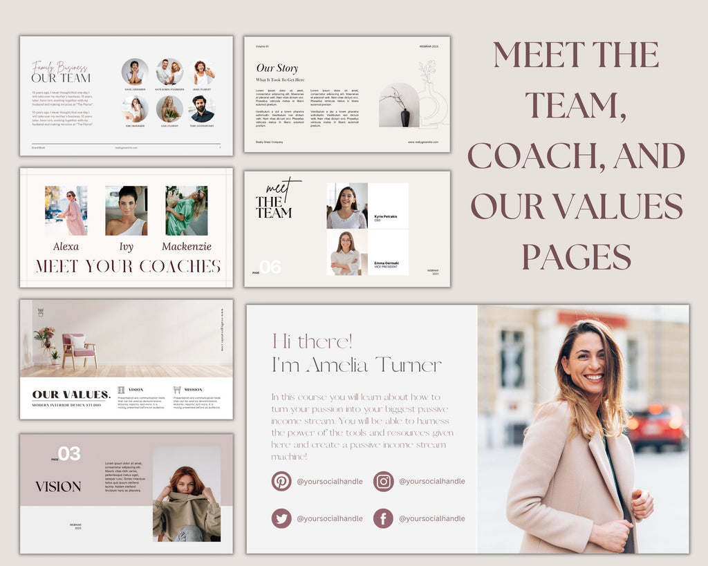 Webinar Slide Deck Canva Template, Pitch Deck Template, Course Slide Deck, Social Media Coach,  Coaching Webinar Template, Canva Slide Deck