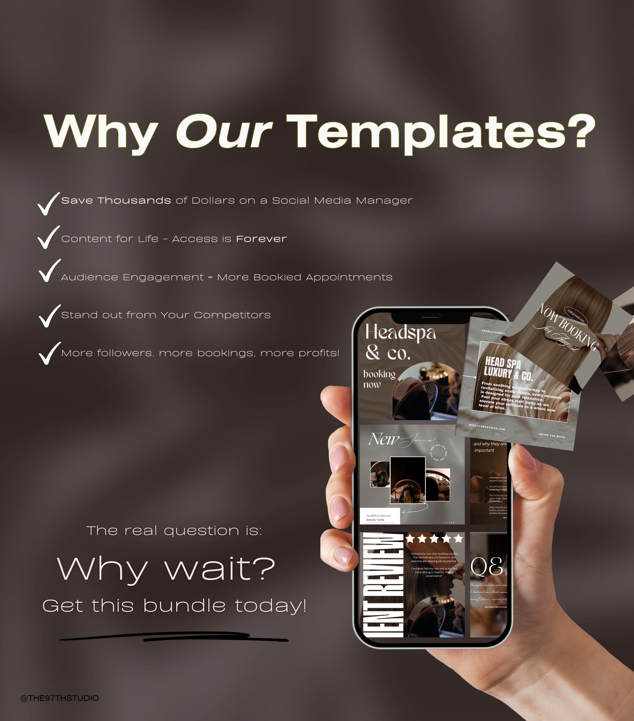 Luxury Head Spa Instagram Templates | Salon Social Media | Japanese Headspa Instagram Templates