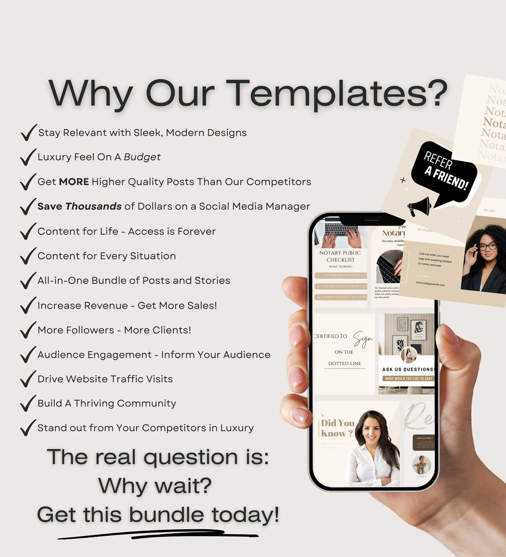 Notary Marketing | Notary Signing Agent | Notary Social Media | Loan Signing Agent | Notary Instagram Posts |Notary Posts Templates |IG Post