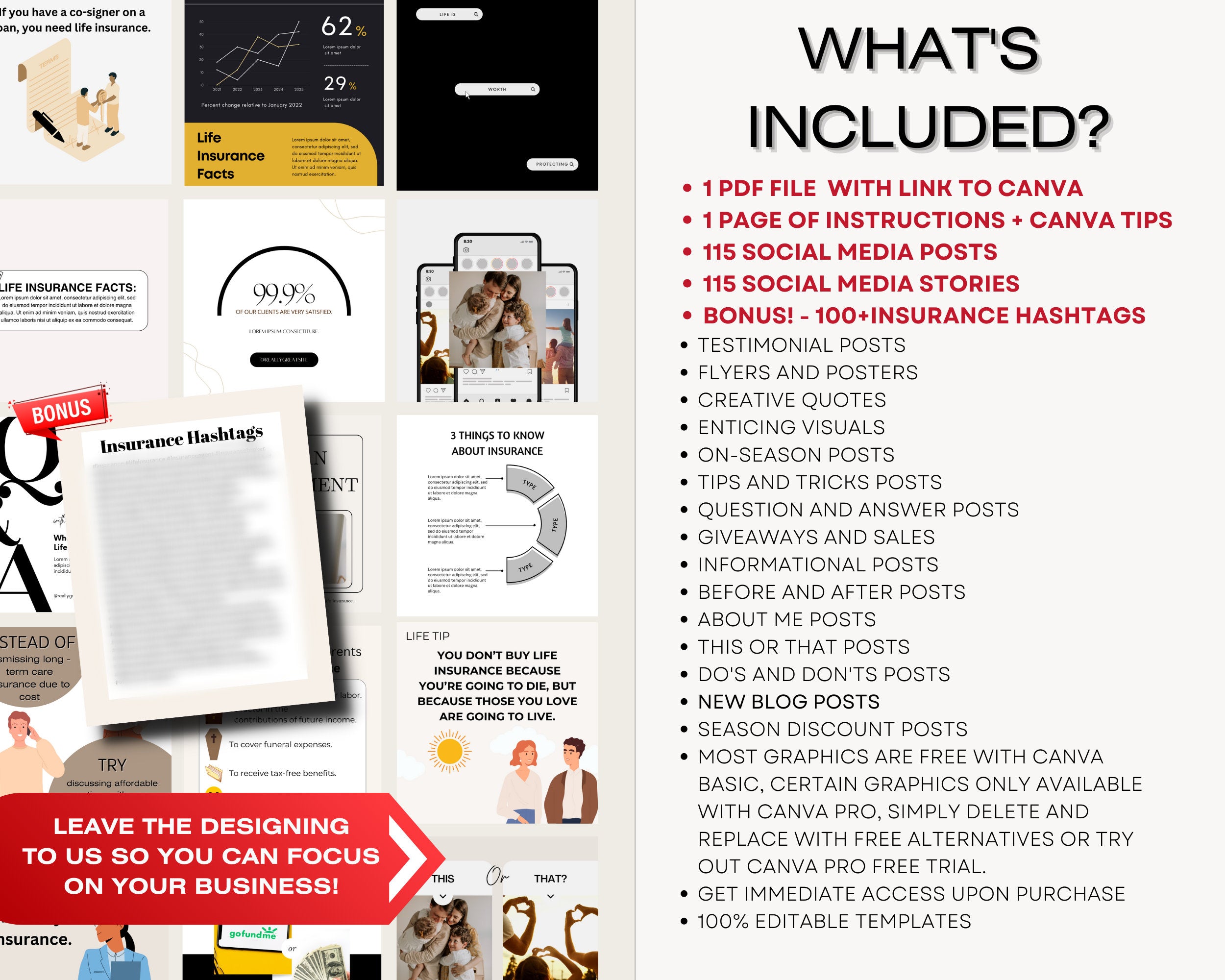 230 Insurance Agent Marketing Templates, Life Insurance Instagram Templates, Insurance Broker Editable Template,Insurance Agency Insta Posts