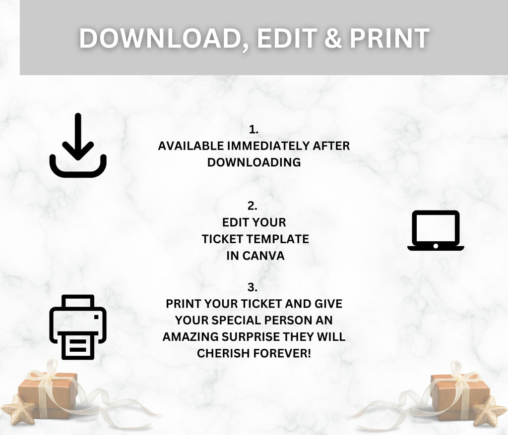 Valentine's Day Boarding Pass Template, Surprise Vacation Flight (PDF)