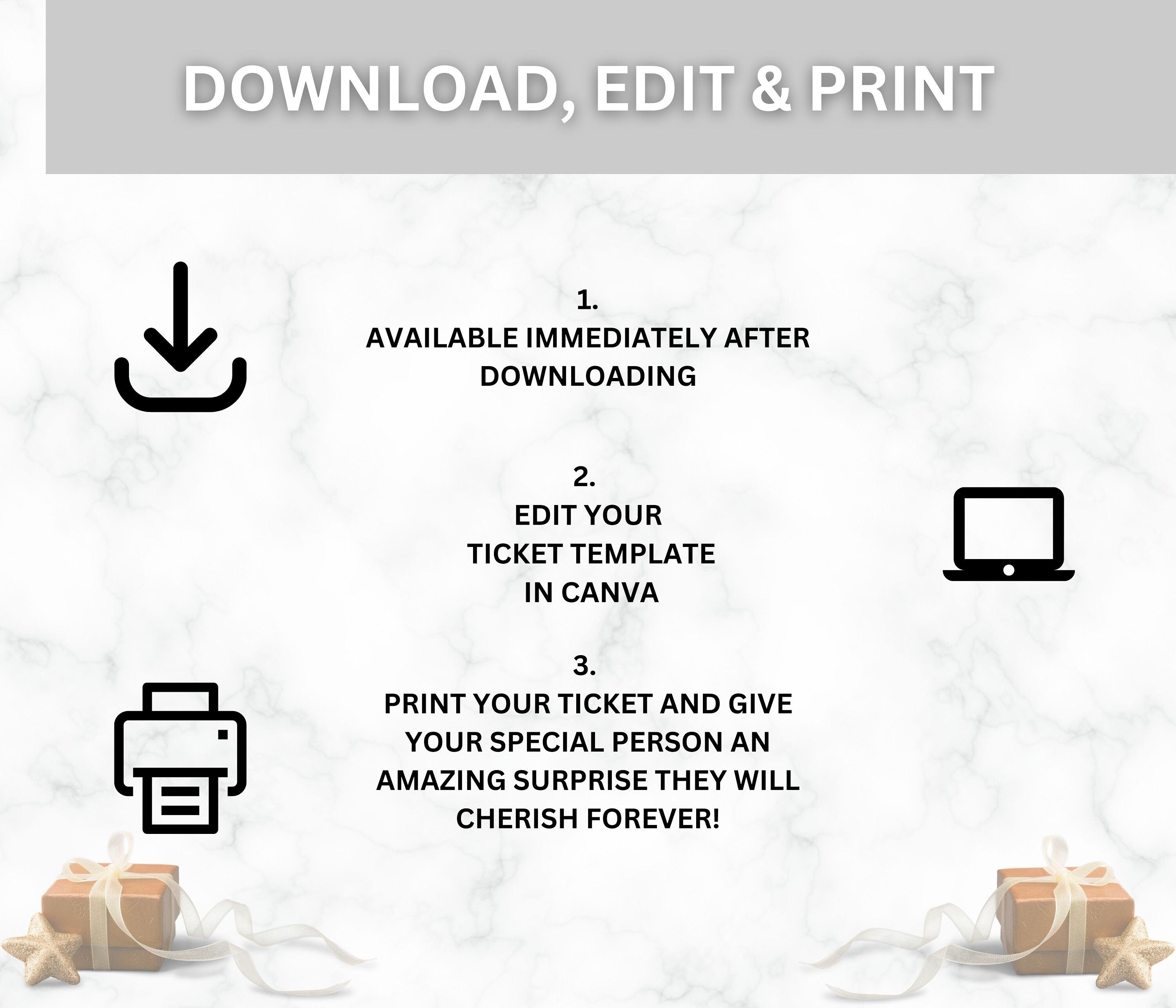 Valentine's Day Boarding Pass Template, Surprise Vacation Flight (PDF)