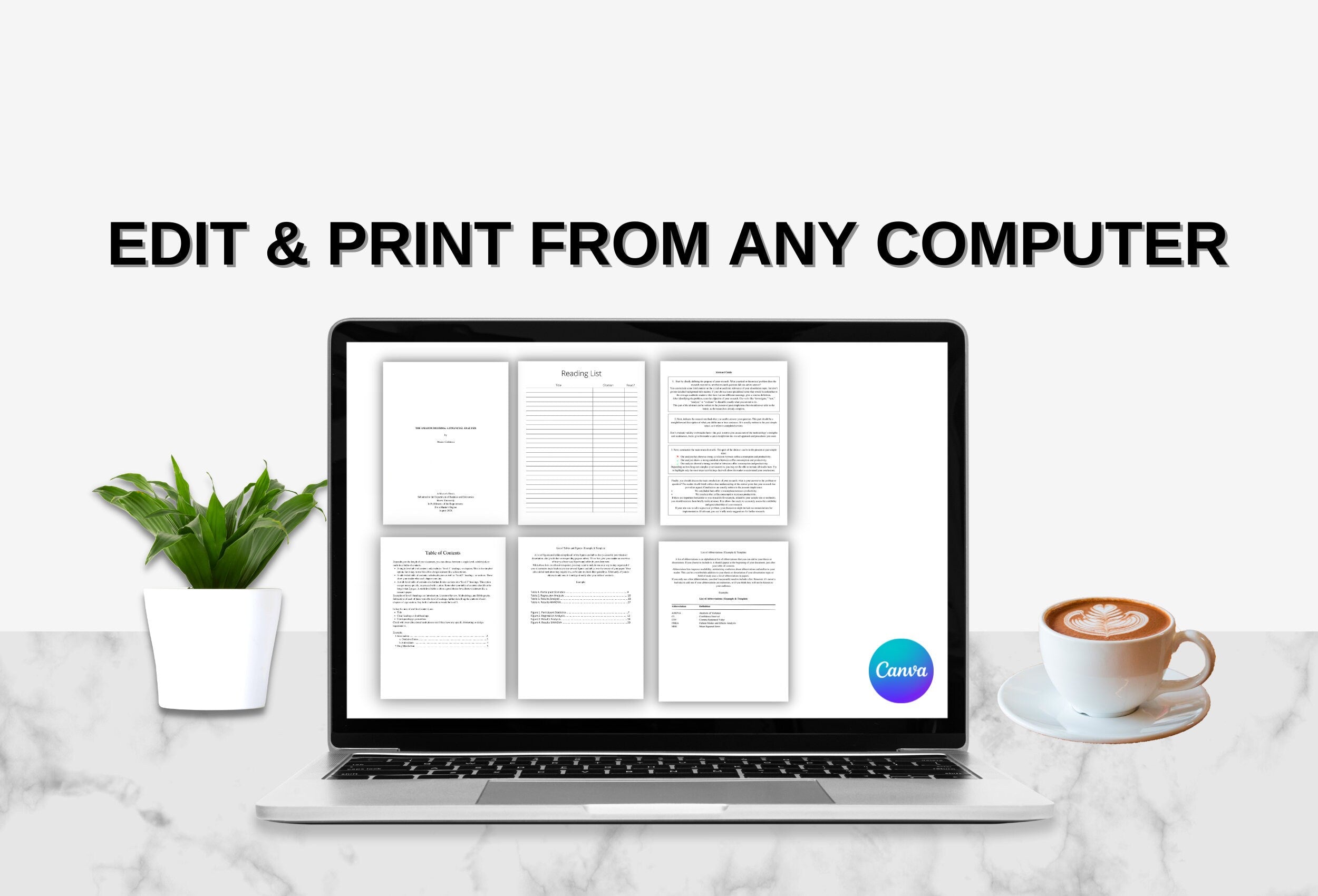 Dissertation Planner Printable | PhD Thesis Template (PDF)
