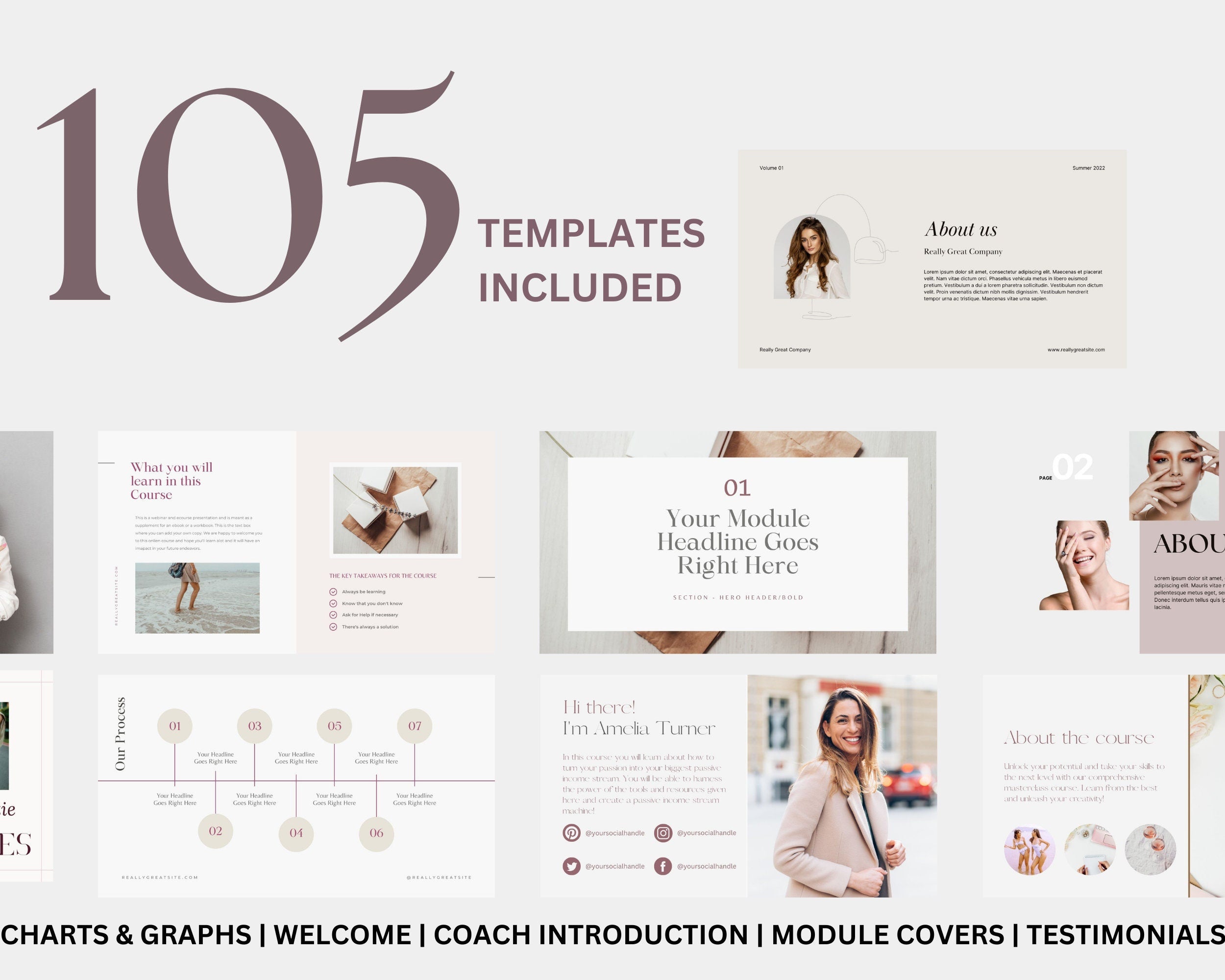 Webinar Slide Deck Canva Template, Pitch Deck Template, Course Slide Deck, Social Media Coach,  Coaching Webinar Template, Canva Slide Deck