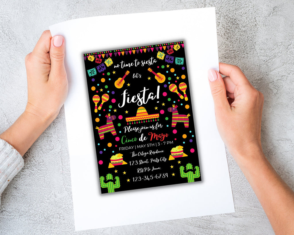 Editable Cinco De Mayo Party Invitation, Digital or Printable Cinco De Mayo Invitation, Mexican Fiesta invitation, Instant Download