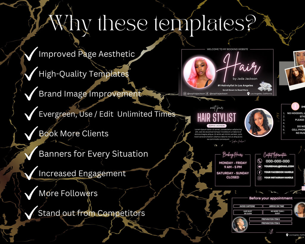 PINK Acuity Scheduling Template HAIRSTYLIST, Hair Acuity Website Template, Acuity Website Banner, Acuity Booking Template,Web Banner, Luxury