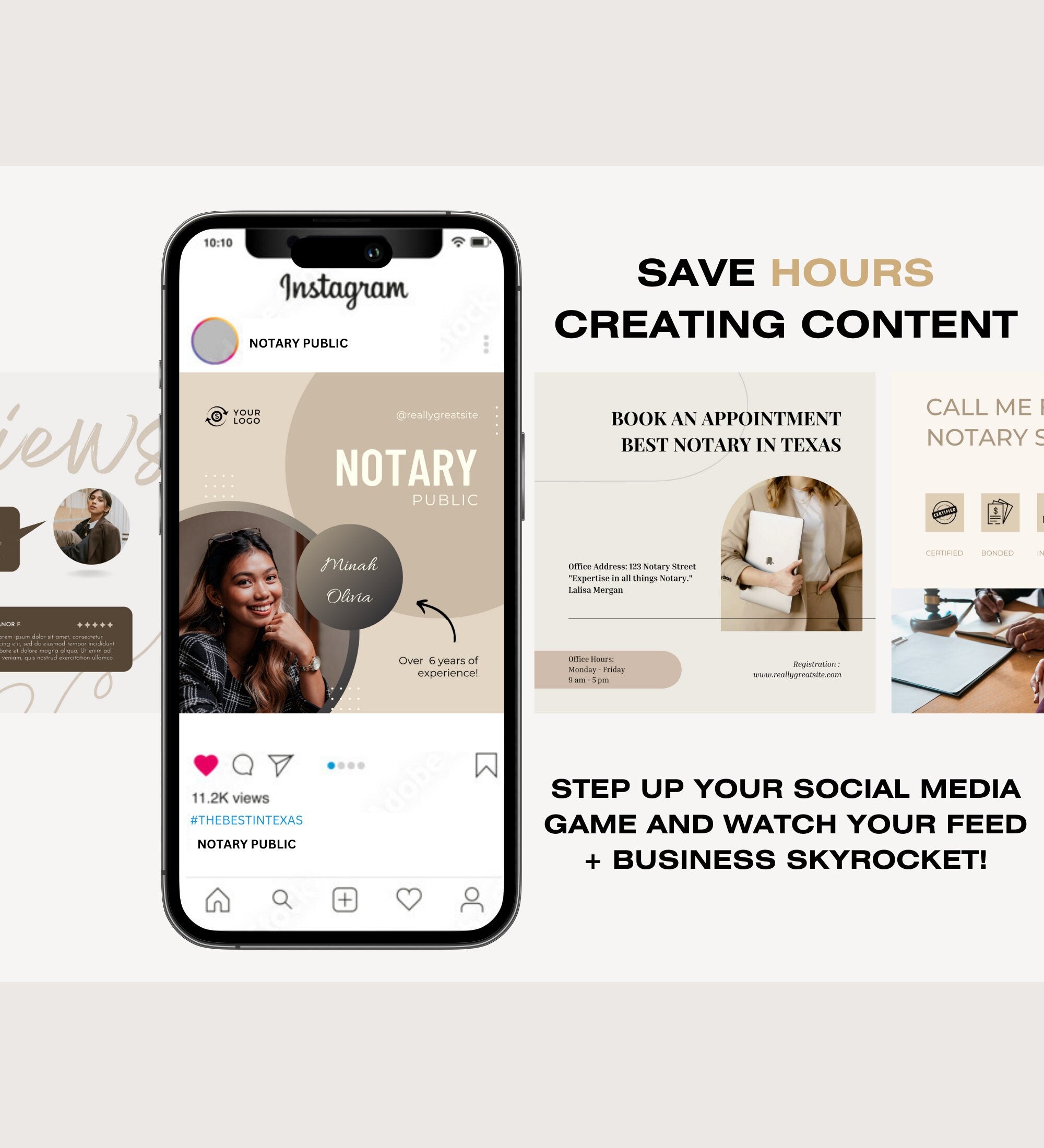 Notary Marketing | Notary Signing Agent | Notary Social Media | Loan Signing Agent | Notary Instagram Posts |Notary Posts Templates |IG Post