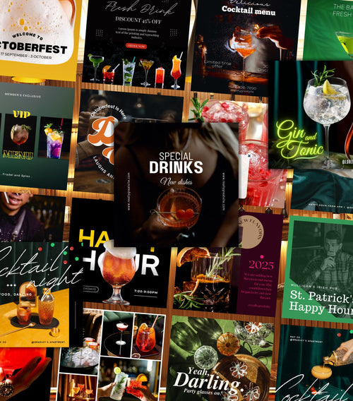 Cocktail Bar Instagram Templates | Cocktail Templates | Brewery Instagram | Pub Instagram Templates | Bar Lounge Marketing | Bar IG Branding