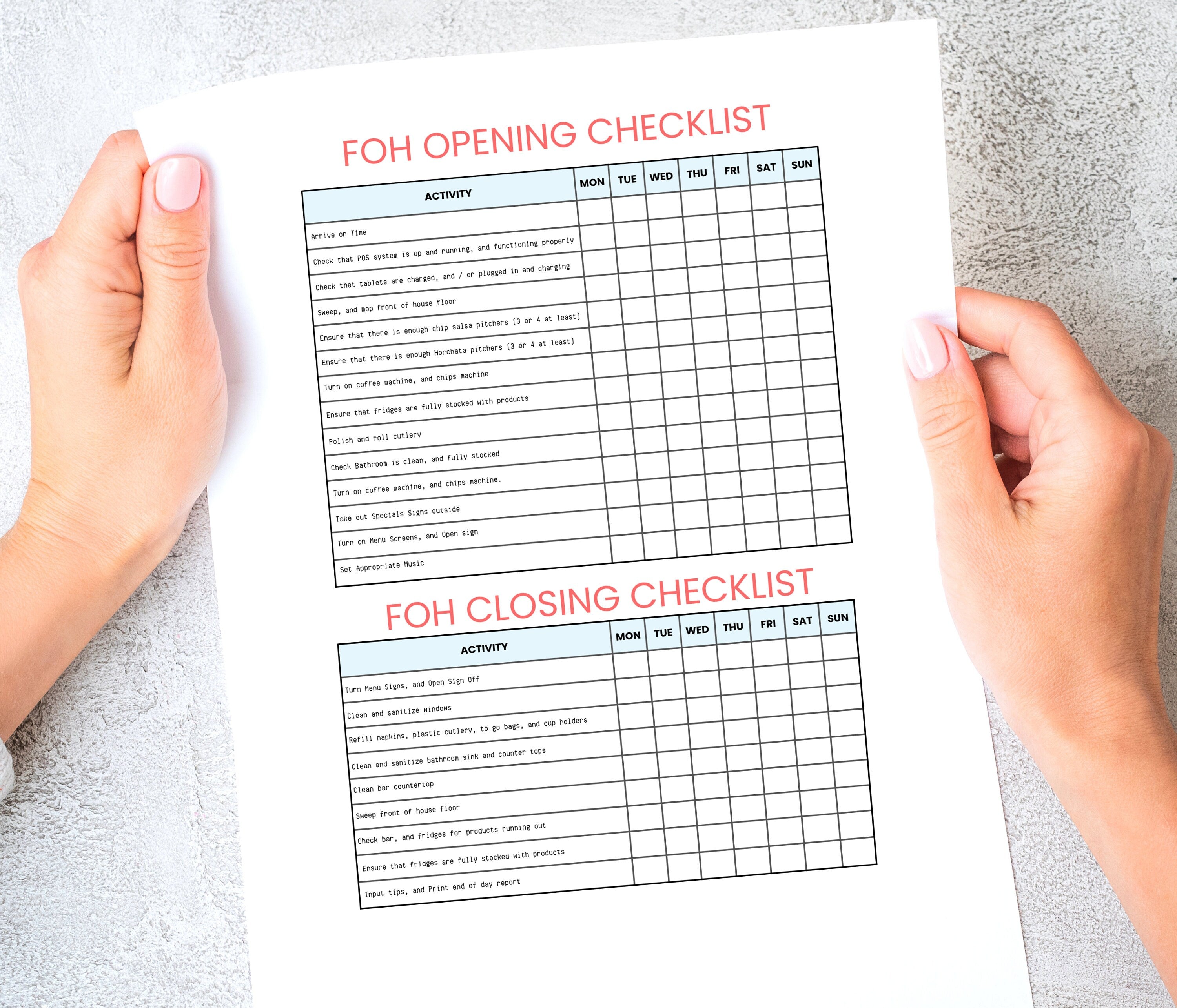 Restaurant Templates Starter Pack, Cleaning Checklist, Restaurant Manager, Restaurant Owner,Weekly Checklist, Server, Waiter,Canva Template