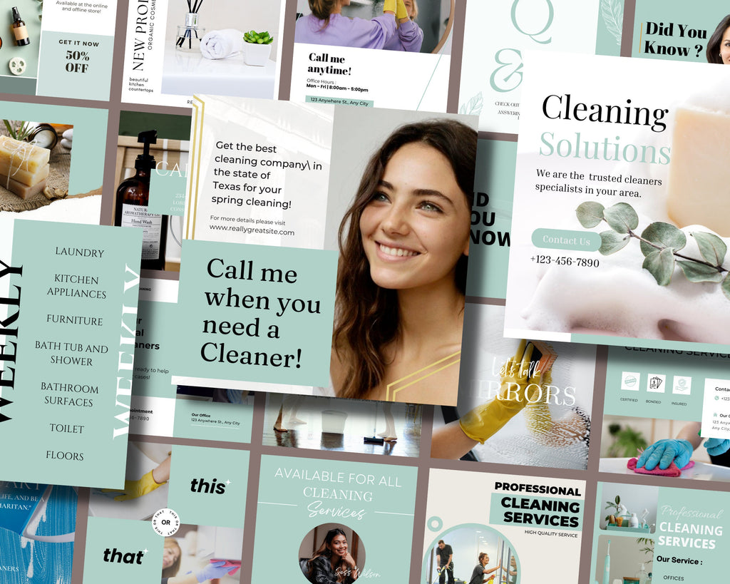 Cleaning Business Instagram, Professional Cleaner Marketing, Cleaning Instagram Templates, Business Social Media, Cleaning Business Content