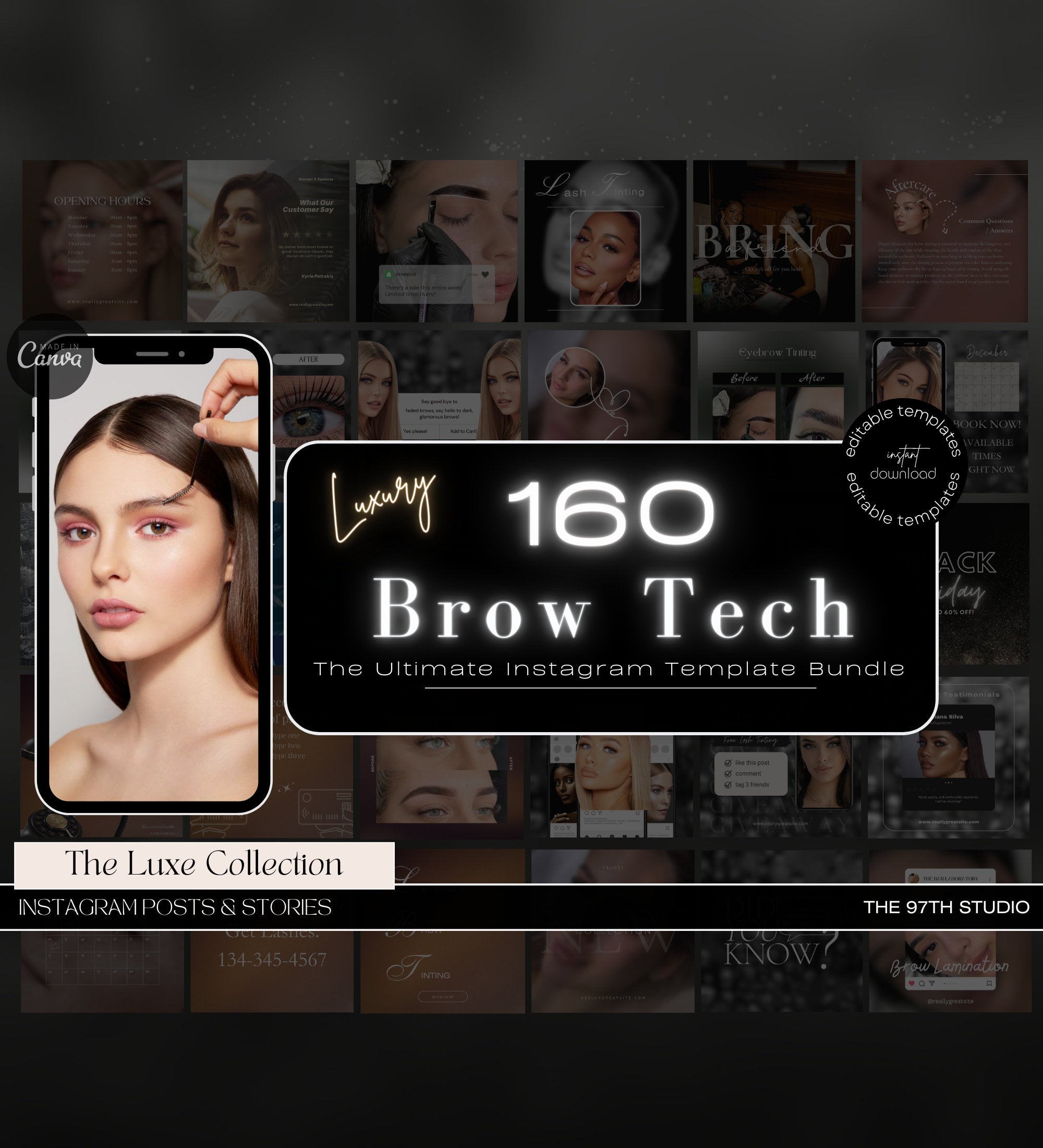 Brow Tech Instagram Templates | Brow Tech Instagram Posts | Brow Tech Instagram | Eyebrow Artist Social Media Instagram Posts | Brow Tech