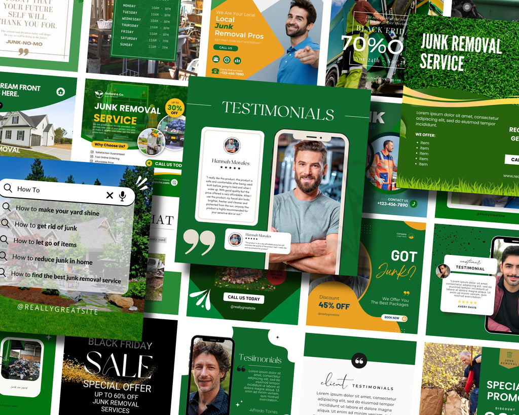 200+ Junk Removal Business Social Media Templates | Junk Removal | Junk Removal Business Social Media | Trash Removal Instagram Templates