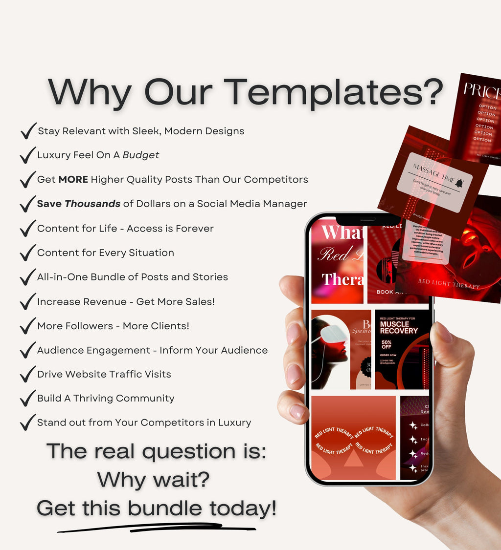 Red Light Therapy Instagram Posts | Facial | Digital Marketing | Skincare Social Media | Skincare Instagram | Esthetician Instagram Posts