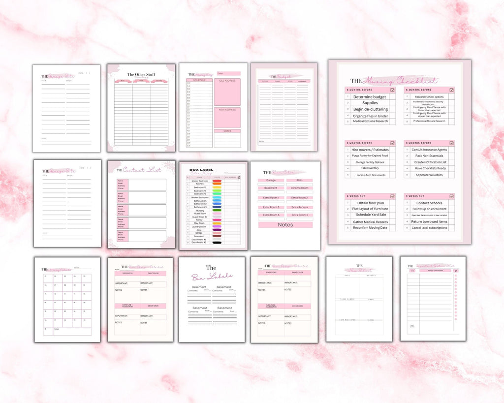 Moving Planner Printable, Relocation Checklist, Packing Guide (Digital Download)