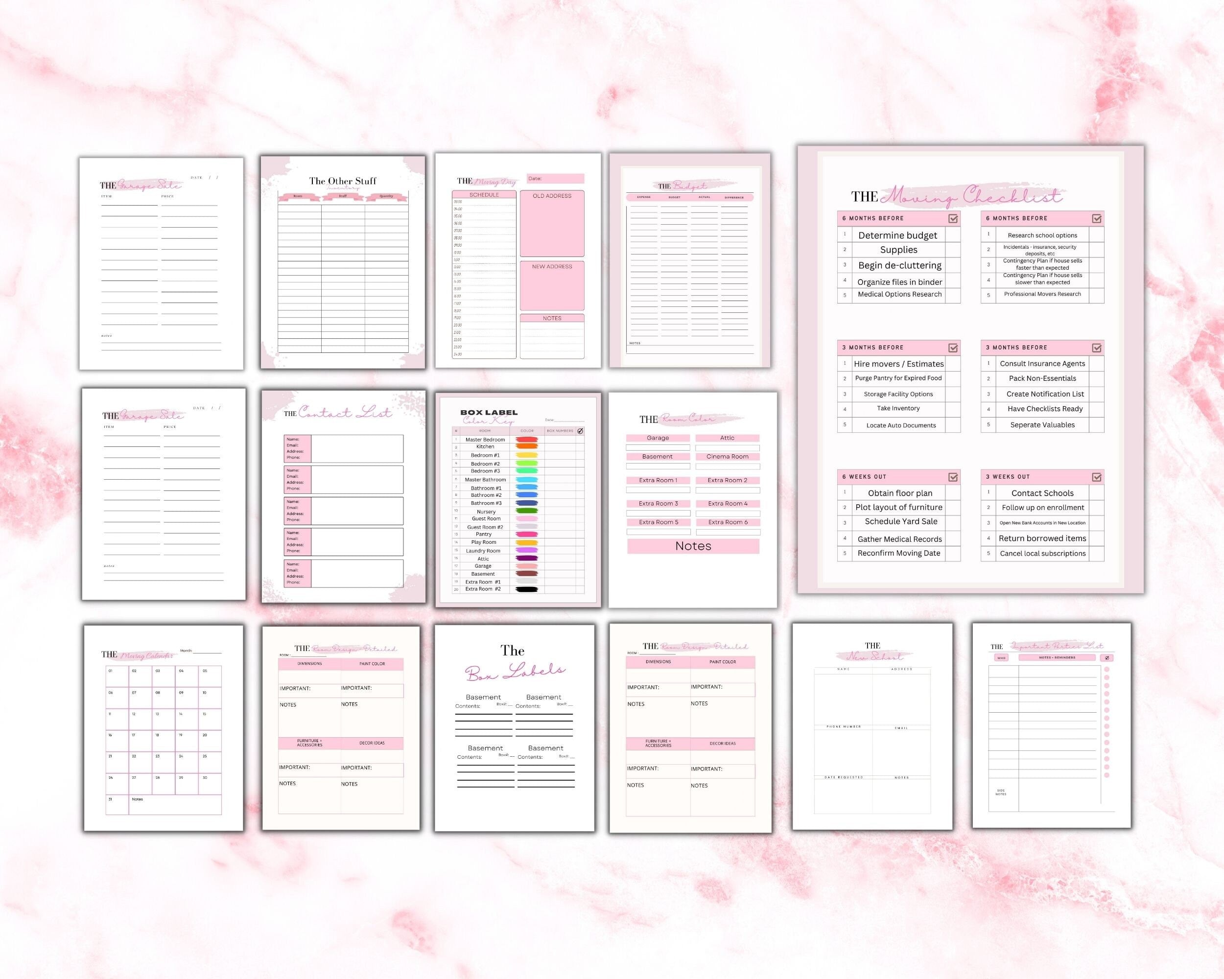 Moving Planner Printable, Relocation Checklist, Packing Guide (Digital Download)
