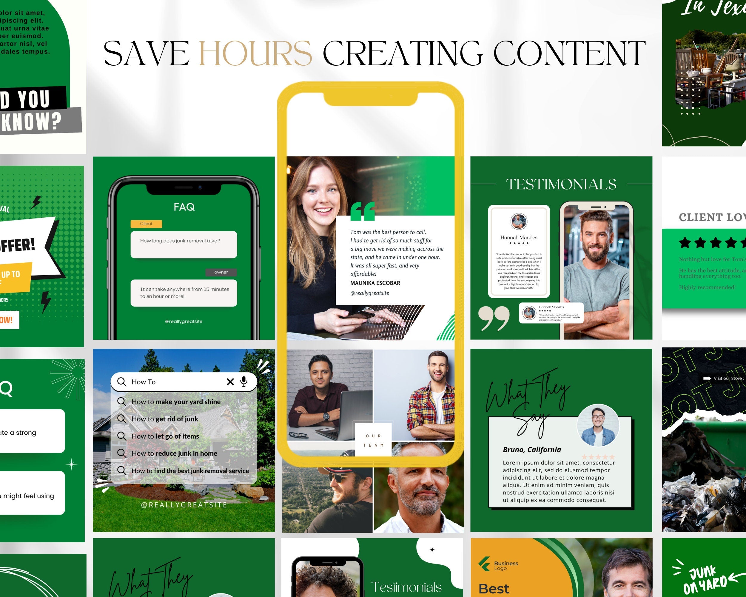 200+ Junk Removal Business Social Media Templates | Junk Removal | Junk Removal Business Social Media | Trash Removal Instagram Templates